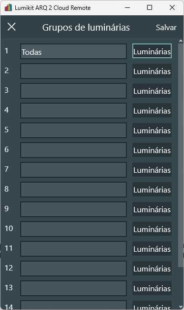 Grupos de luminarias