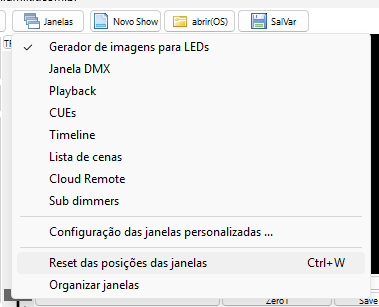 janelas reset e organizar