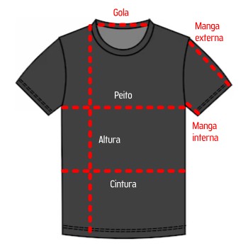 Medidas da camiseta da Lumikit