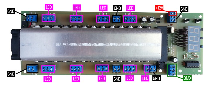 Instalação placa de LEDs
