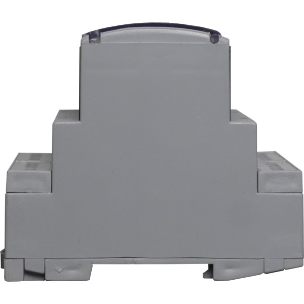 Vista lateral direita do Player DMX 1 Universo DIN com Agendador