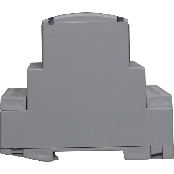 Vista lateral esquerda do Player DMX 1 Universo DIN com Agendador