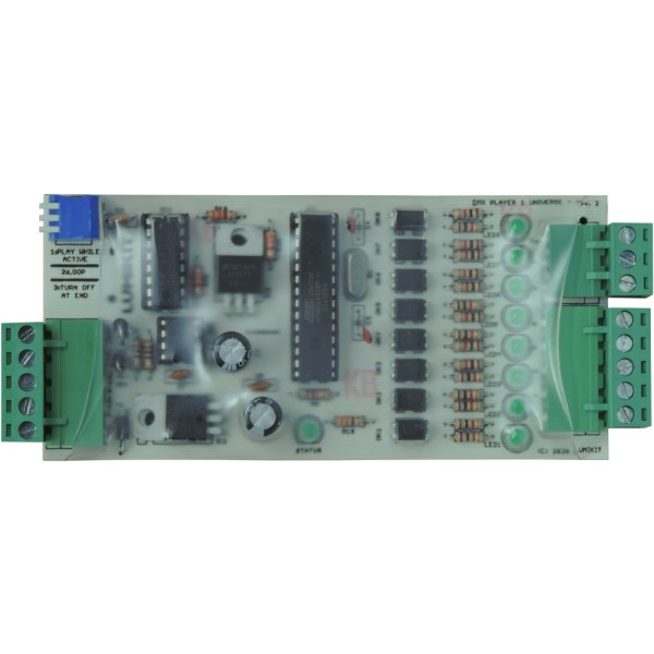 Vista de cima da Placa Player DMX 1 Universo