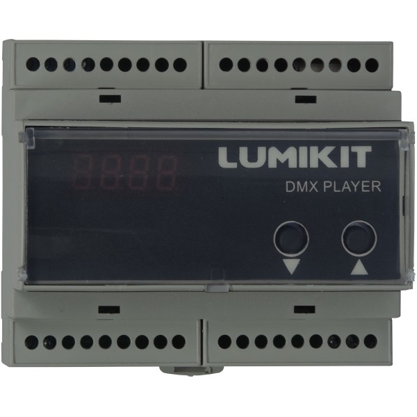 Vista de cima do Player DMX 1 Universo DIN