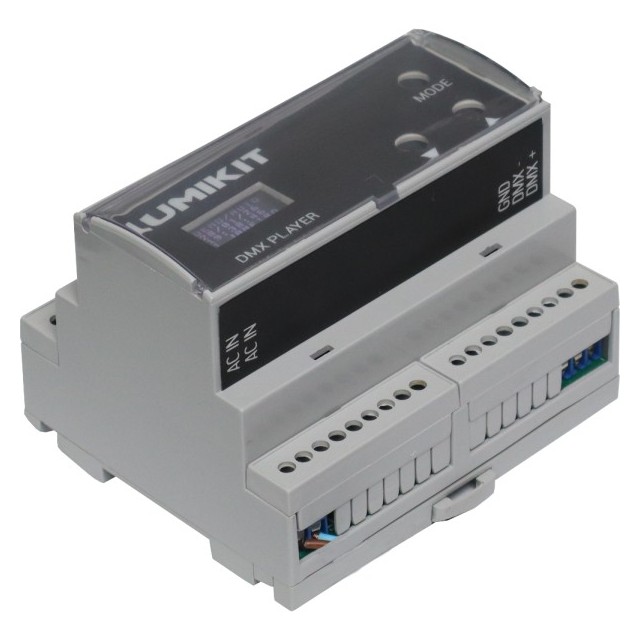 Lumikit Player DMX 1 Universo DIN com Agendador